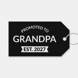 Promoted To Grandpa Est 2027 New Papa II Gift Tags