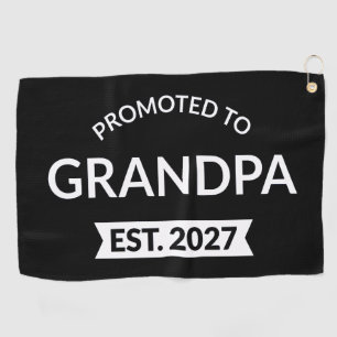 Promoted To Grandpa Est 2027 New Papa II Golf Towel