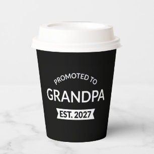 Promoted To Grandpa Est 2027 New Papa II Paper Cups