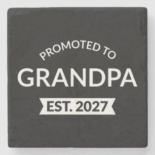 Promoted To Grandpa Est 2027 New Papa II Stone Coaster