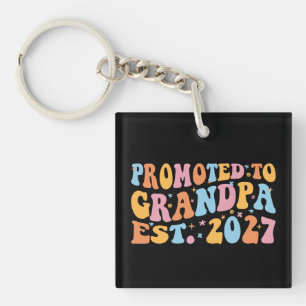 Promoted To Grandpa Est 2027 New Papa Key Ring