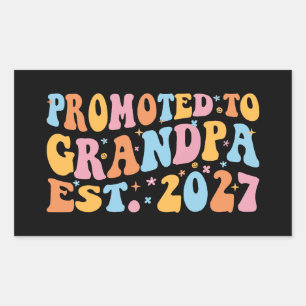 Promoted To Grandpa Est 2027 New Papa Rectangular Sticker