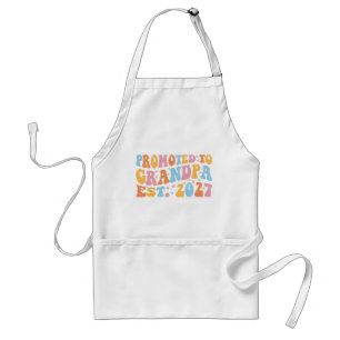 Promoted To Grandpa Est 2027 New Papa Standard Apron
