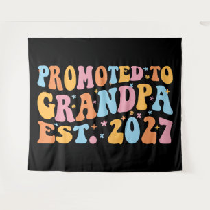 Promoted To Grandpa Est 2027 New Papa Tapestry
