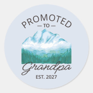 Promoted To Grandpa Est 2027 New Papa VI Classic Round Sticker
