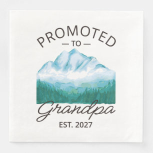 Promoted To Grandpa Est 2027 New Papa VI Napkin