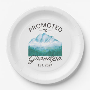 Promoted To Grandpa Est 2027 New Papa VI Paper Plate