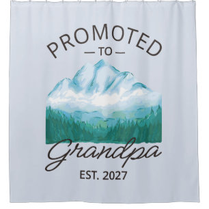 Promoted To Grandpa Est 2027 New Papa VI Shower Curtain