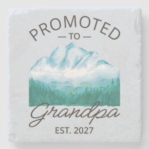 Promoted To Grandpa Est 2027 New Papa VI Stone Coaster