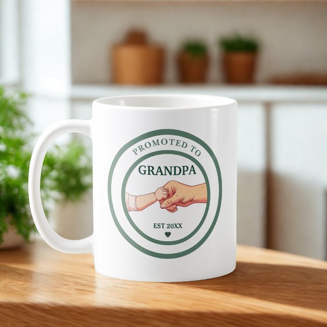 Promoted to Grandpa Est. 20XX  Coffee Mug (Creator Uploaded)