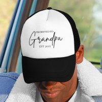 Promoted to Grandpa EST Hat | New Grandpa Gift