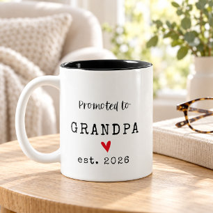 Promoted to Grandpa – Est. YEAR Two-Tone Coffee Mug