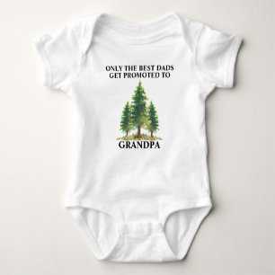 Promoted to Grandpa Featured Pine Tree Baby Bodysuit
