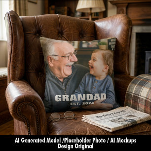 Promoted To Grandpa First Fathers Day Photo Cushion