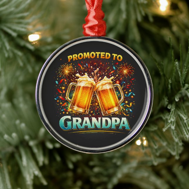 Promoted To Grandpa Future Metal Ornament (Tree)