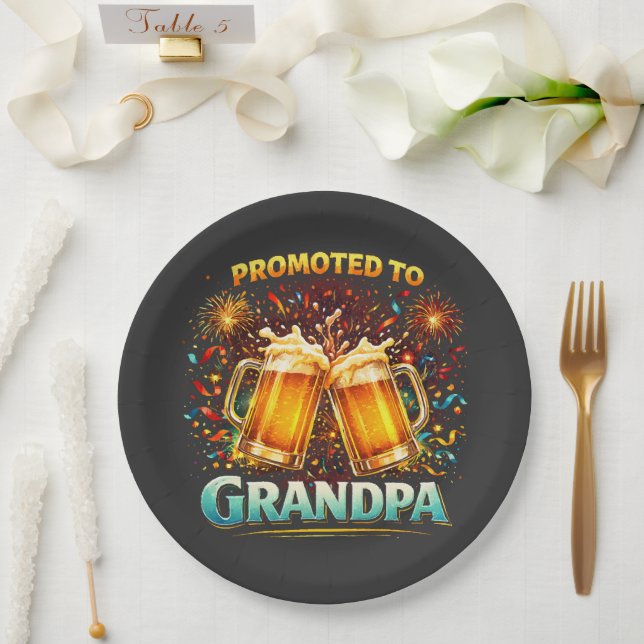 Promoted To Grandpa Future Paper Plate (Wedding)