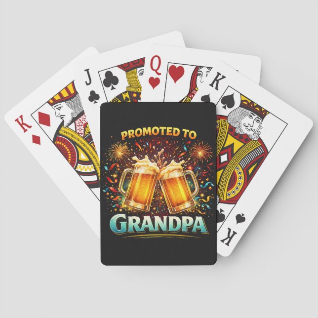 Promoted To Grandpa Future Playing Cards (Back)