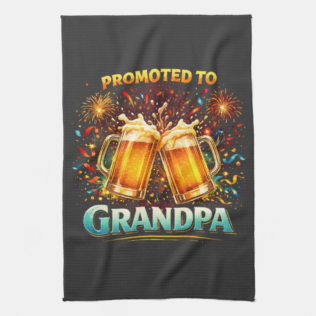 Promoted To Grandpa Future Tea Towel (Vertical)