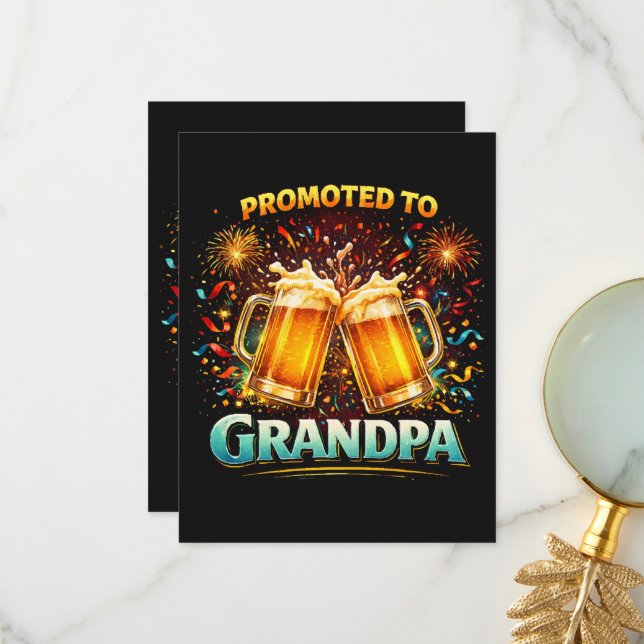 Promoted To Grandpa Future Thank You Card (Front/Back In Situ)