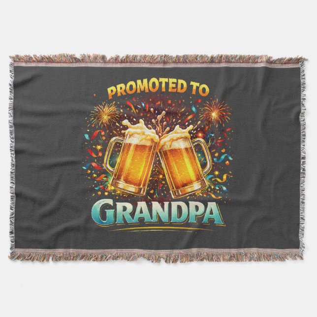 Promoted To Grandpa Future Throw Blanket (Front)