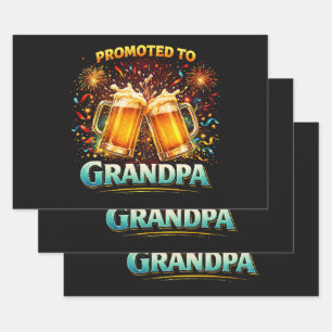 Promoted To Grandpa Future Wrapping Paper Sheet