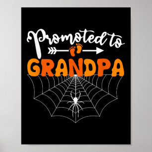 Promoted To Grandpa Halloween Pregnancy Announceme Poster
