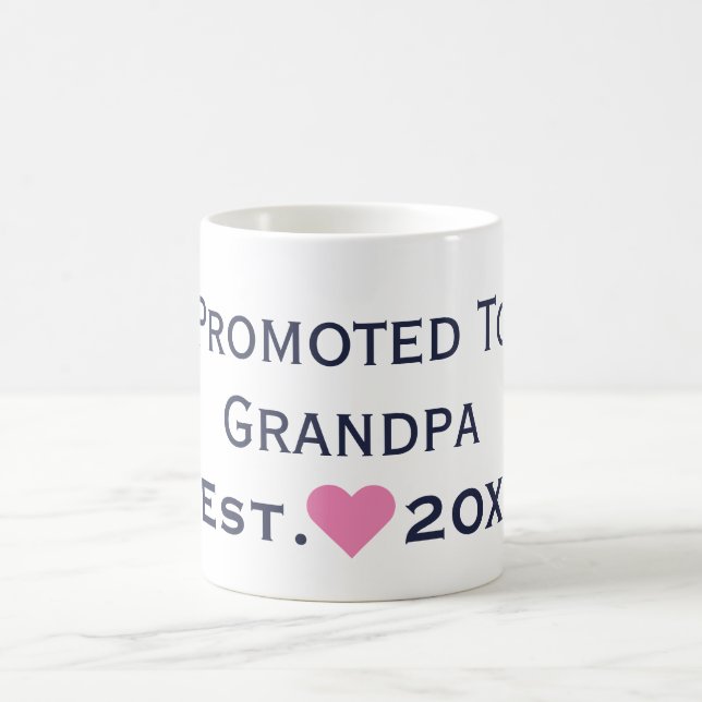Promoted To Grandpa Navy & Pink Mug (Center)
