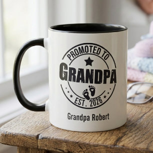 Promoted To Grandpa New Baby Announcement Mug