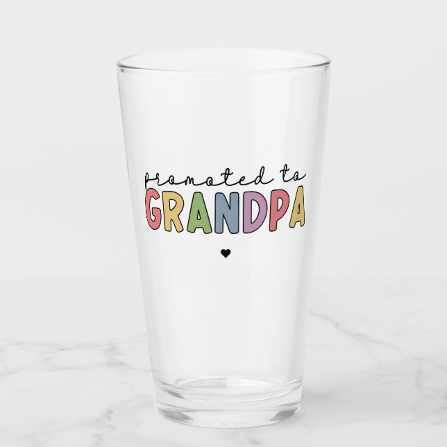 Promoted to Grandpa New Grandad to be gifts Glass (Front)