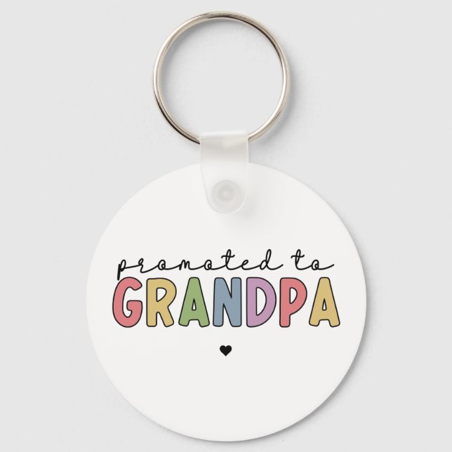 Promoted to Grandpa New Grandad to be gifts Key Ring (Front)