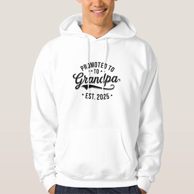 Promoted To Grandpa - Pregnancy Announcement Gift Hoodie (Front)