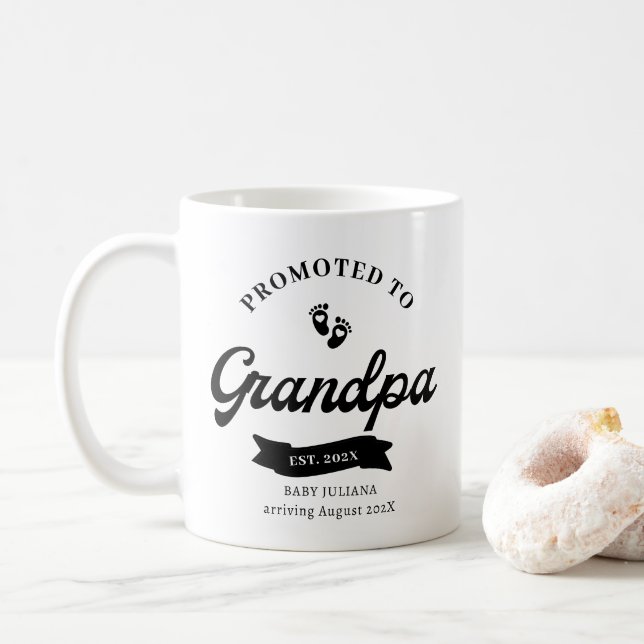 Promoted to GrandPa Pregnancy Announcement Mug (With Donut)
