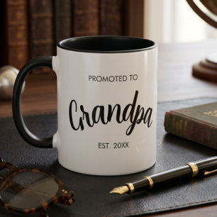 Promoted To Grandpa Pregnancy Reveal Grandad Gift Mug