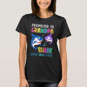 Promoted to Grandpa Shark 2023 First Time Grandpa T-Shirt