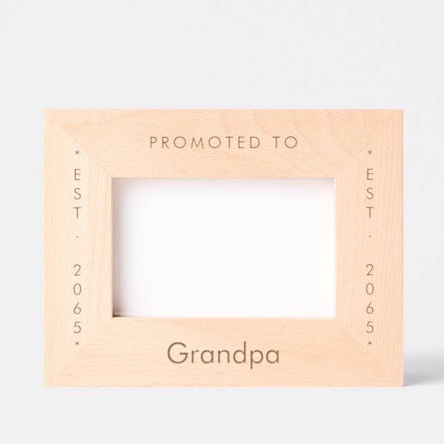 Promoted to Grandpa Wooden Etched Frames (Front)
