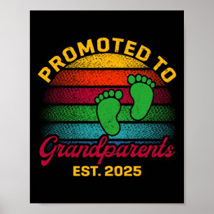 Promoted To Grandparents 2025 New Grandparents Fat Poster