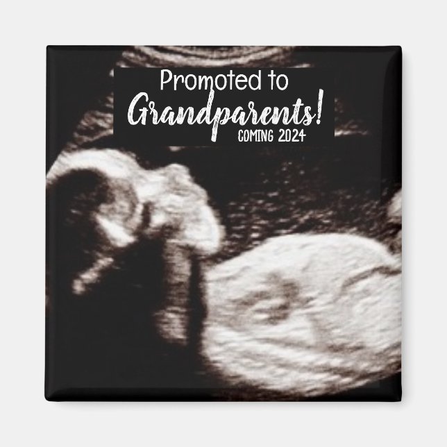 Promoted to Grandparents Baby Birth Announcement Magnet (Front)