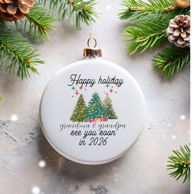 Promoted to Grandparents Christmas tree  Glass Tree Decoration (Creator Uploaded)