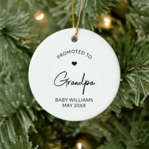 Promoted to Grandparents New Baby Announcement Ceramic Ornament