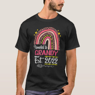 Promoted To Grandy Est 2022 Rainbow Mother's Day R T-Shirt