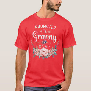 Promoted To Granny Est 2022 Women Flower First Tim T-Shirt