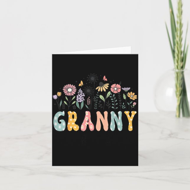 Promoted To Granny Est. 2026 Daisy Floral Wildflow Card (Front)