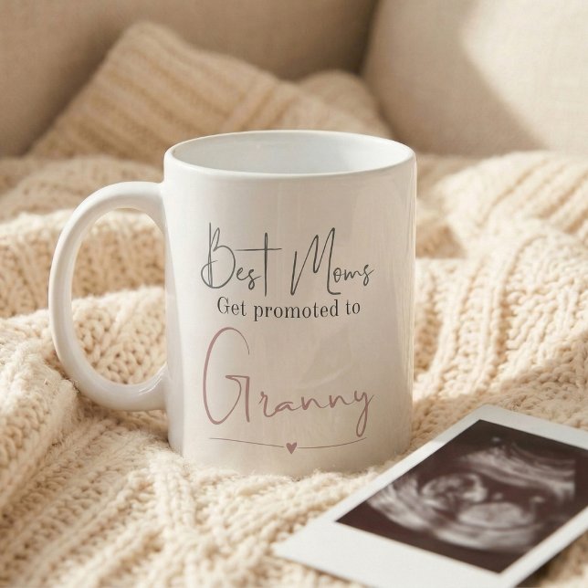 Promoted to Granny Gift Pregnancy Announcement Coffee Mug (Best moms get promoted to Granny mug
)