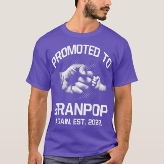 Promoted To Granpop Again EST 2022 Christmas Fathe T-Shirt