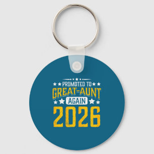 Promoted to great-aunt 2026 proud 2nd 3rd time  key ring