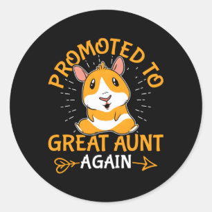 Promoted To Great Aunt Again Hamster Classic Round Sticker