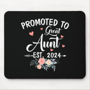 Promoted To Great Aunt Est 2024 Soon To Be Aunt Fl Mouse Pad