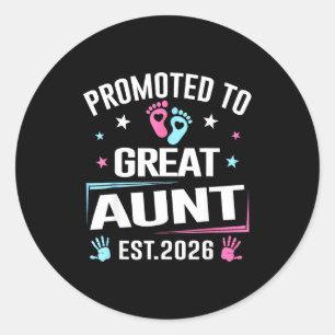 Promoted To Great Aunt Est 2026 Pregnancy Announce Classic Round Sticker