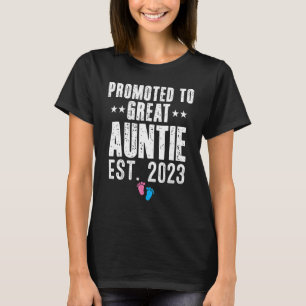 Promoted To Great Auntie 2023 Gender Reveal Pink O T-Shirt