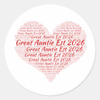 Promoted to Great Auntie Est 2026, Gift for Aunt